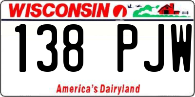 WI license plate 138PJW