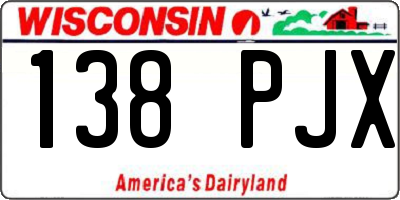 WI license plate 138PJX