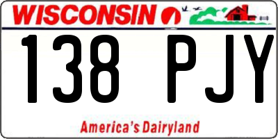 WI license plate 138PJY