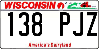 WI license plate 138PJZ