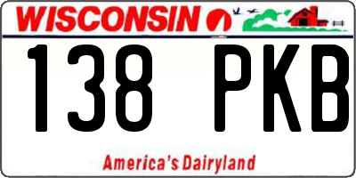 WI license plate 138PKB