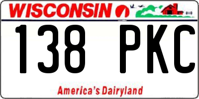 WI license plate 138PKC