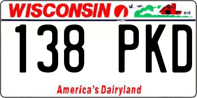 WI license plate 138PKD