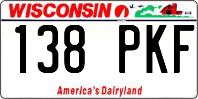 WI license plate 138PKF