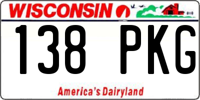 WI license plate 138PKG