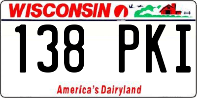 WI license plate 138PKI