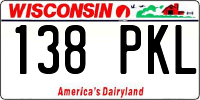 WI license plate 138PKL