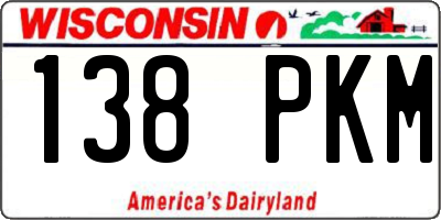 WI license plate 138PKM