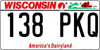 WI license plate 138PKQ