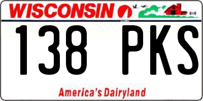 WI license plate 138PKS