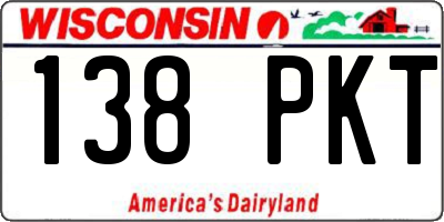WI license plate 138PKT