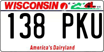 WI license plate 138PKU