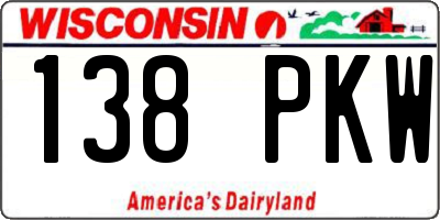 WI license plate 138PKW
