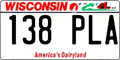 WI license plate 138PLA