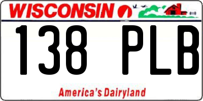 WI license plate 138PLB