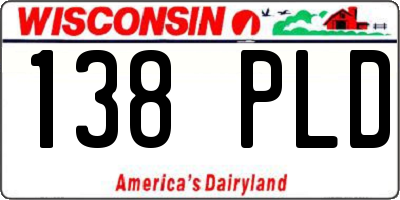 WI license plate 138PLD