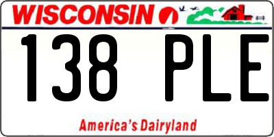 WI license plate 138PLE