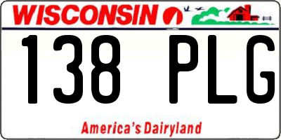 WI license plate 138PLG