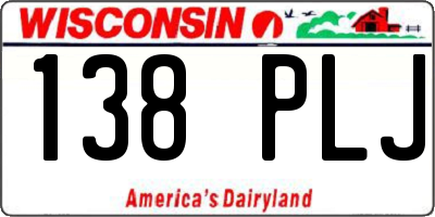 WI license plate 138PLJ