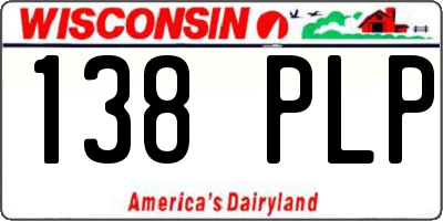WI license plate 138PLP