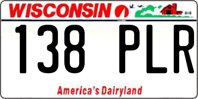 WI license plate 138PLR