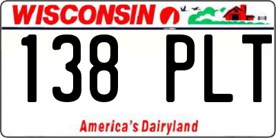 WI license plate 138PLT