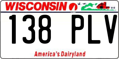 WI license plate 138PLV