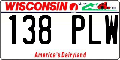 WI license plate 138PLW