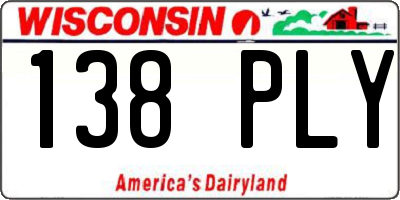 WI license plate 138PLY