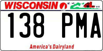 WI license plate 138PMA