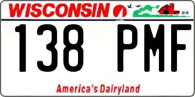 WI license plate 138PMF