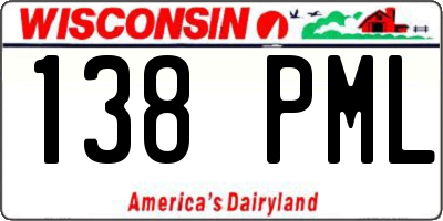 WI license plate 138PML