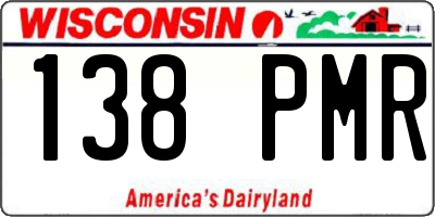 WI license plate 138PMR