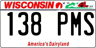 WI license plate 138PMS