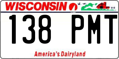 WI license plate 138PMT