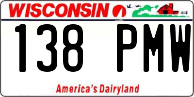 WI license plate 138PMW
