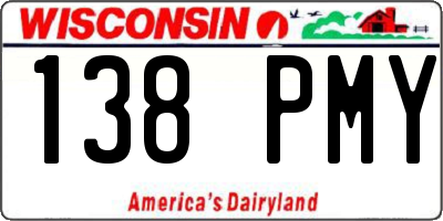 WI license plate 138PMY