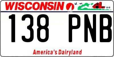 WI license plate 138PNB