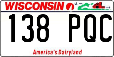 WI license plate 138PQC