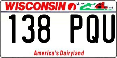WI license plate 138PQU