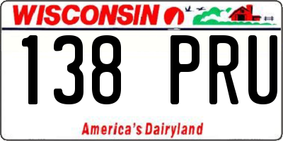 WI license plate 138PRU