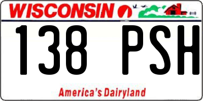 WI license plate 138PSH