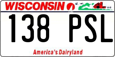 WI license plate 138PSL