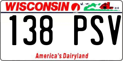 WI license plate 138PSV
