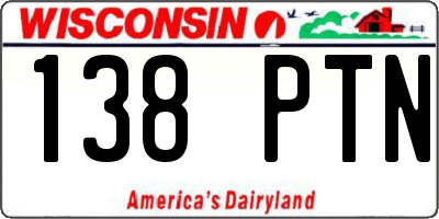 WI license plate 138PTN
