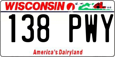 WI license plate 138PWY