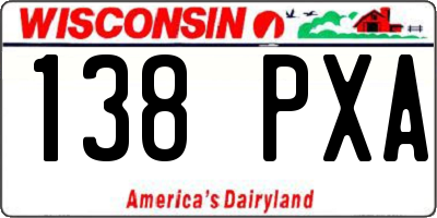 WI license plate 138PXA