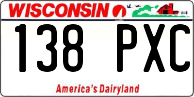 WI license plate 138PXC