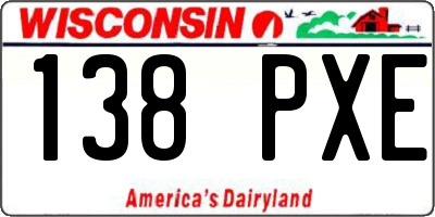 WI license plate 138PXE