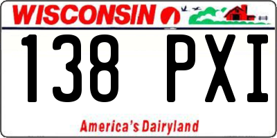 WI license plate 138PXI
